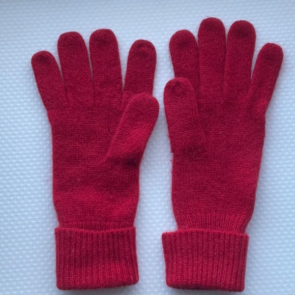 NWOT Lauren Ralph Lauren / Wool Mix / Gloves / Bright Red - Picture 2 of 9